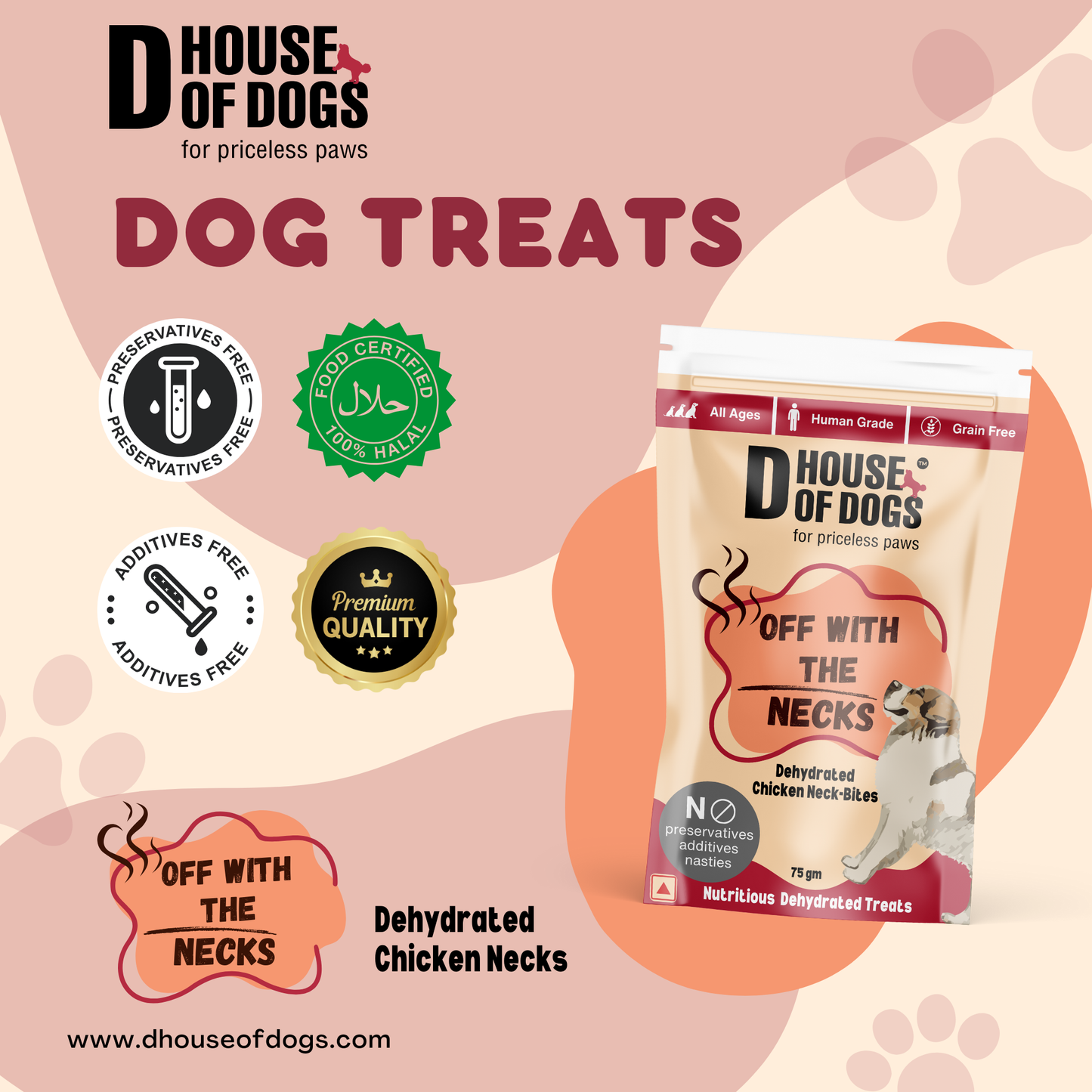 Off with the Necks - Dehydrated Chicken Neck Chews