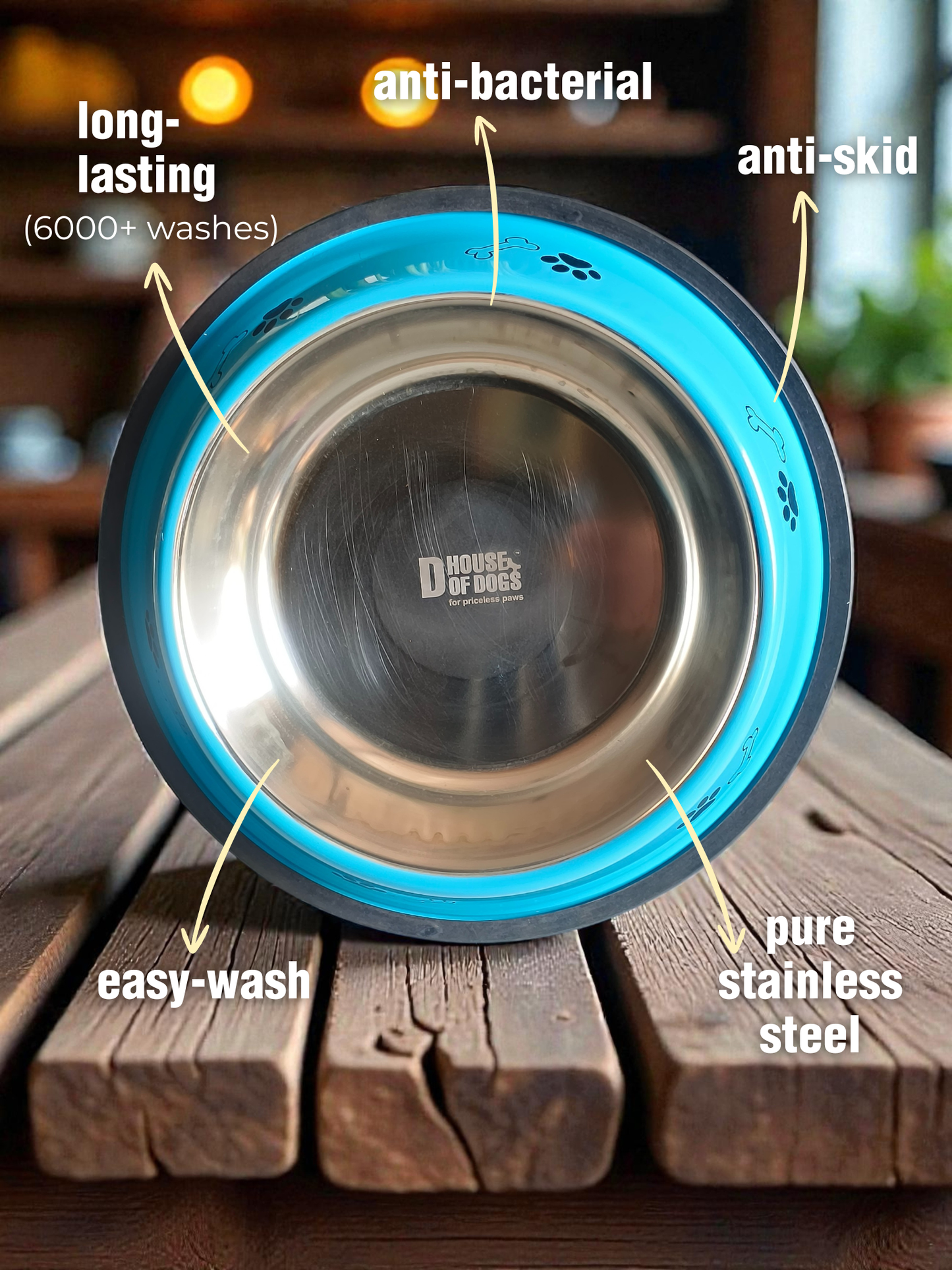 Brilliant Blue Enamel Steel Pet Bowl