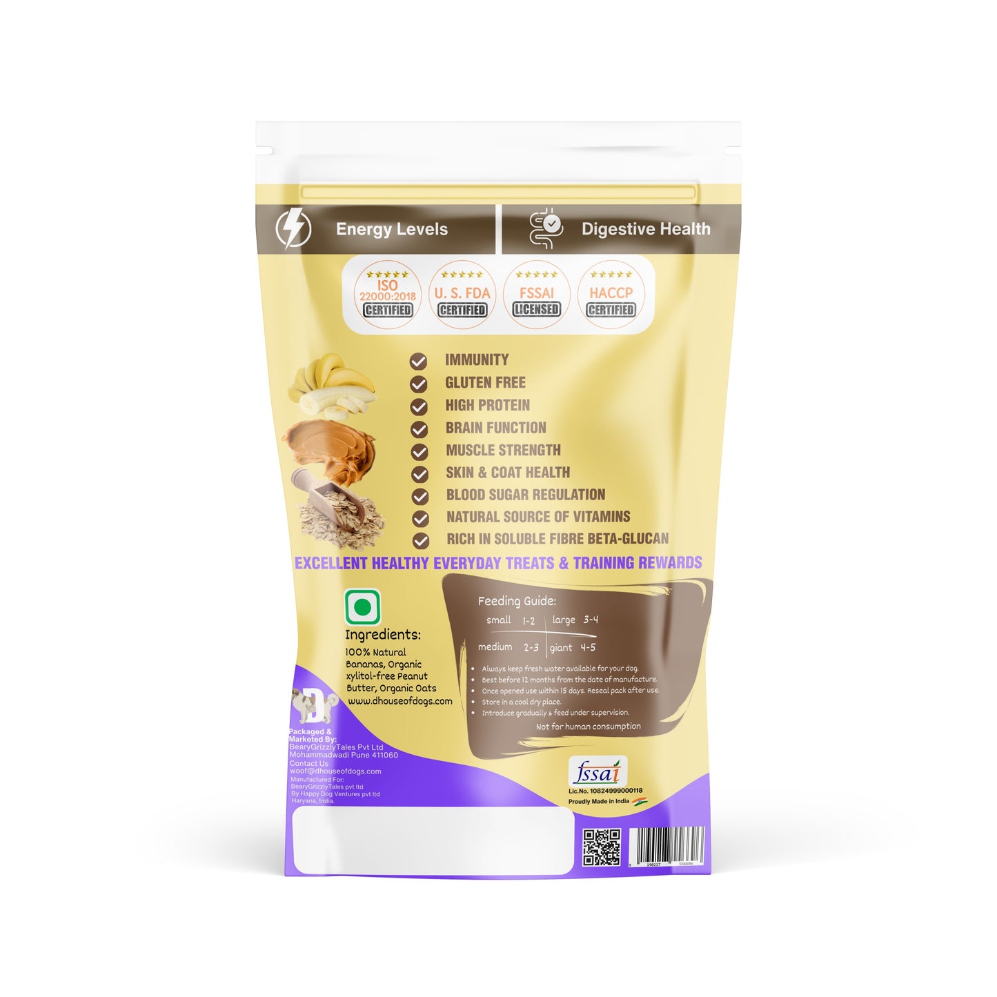 100% Vegan Banana Organic Peanut Butter & Power Oats bites