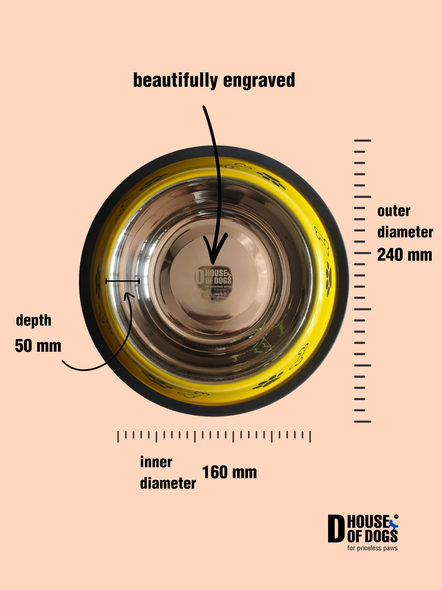Sunshine Yellow Enamel Steel Pet Bowl