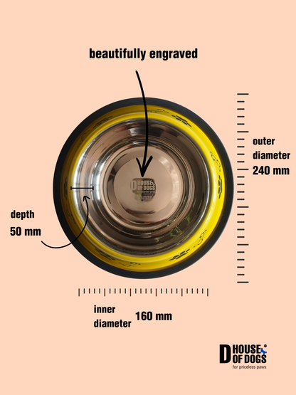Sunshine Yellow Enamel Steel Pet Bowl