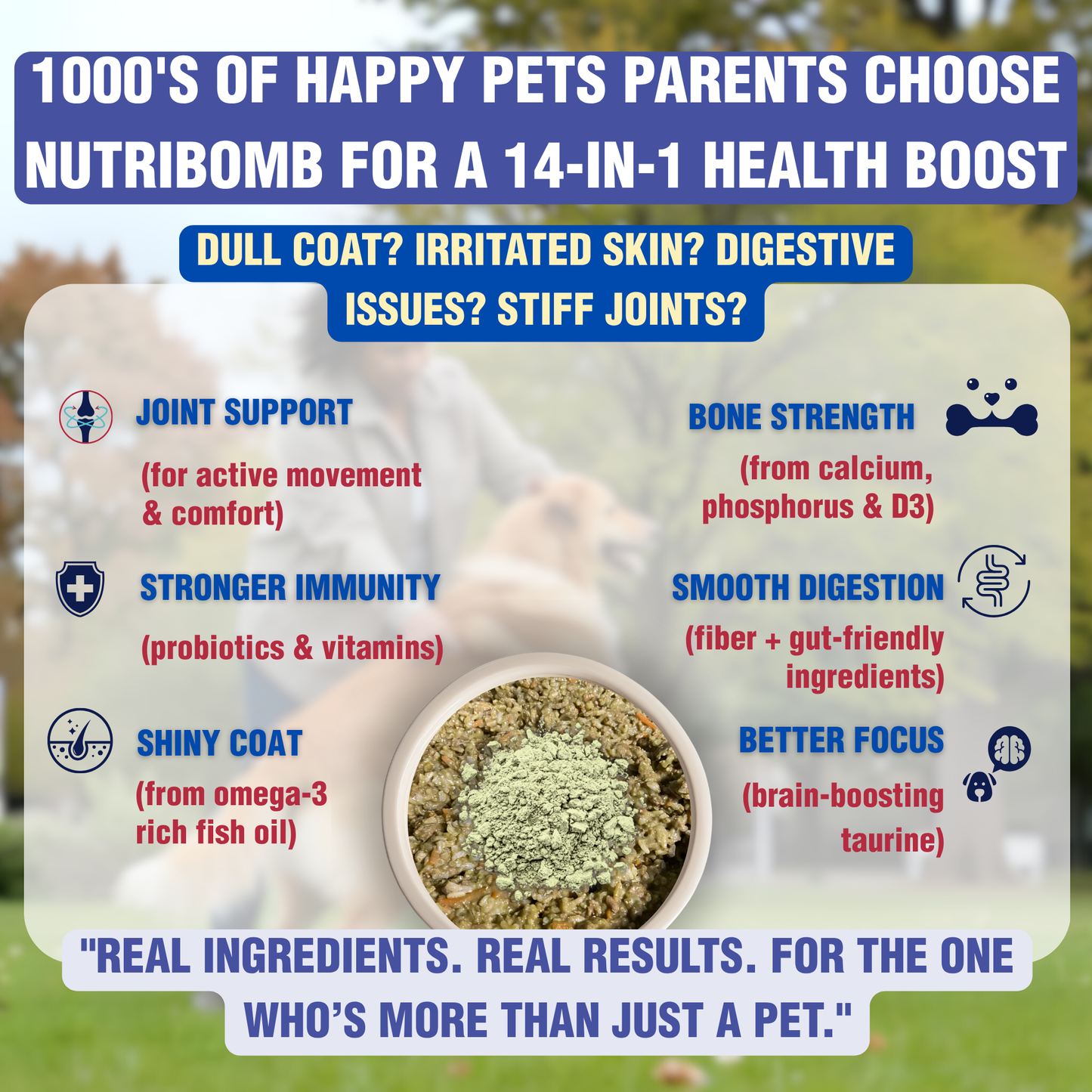 NUTRIBOMB - Fish Omegas, Calcium, Turmeric Meal Topper
