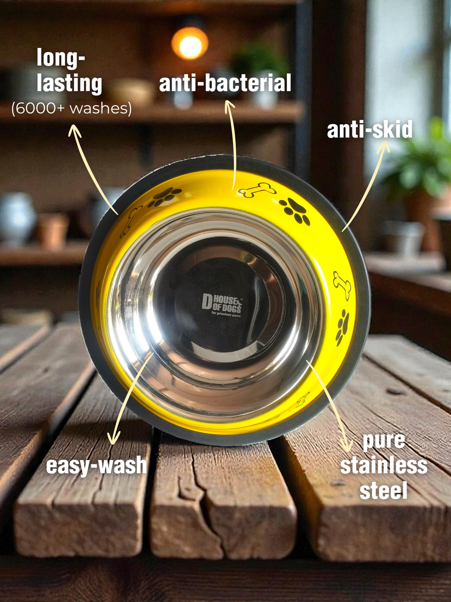 Sunshine Yellow Enamel Steel Pet Bowl