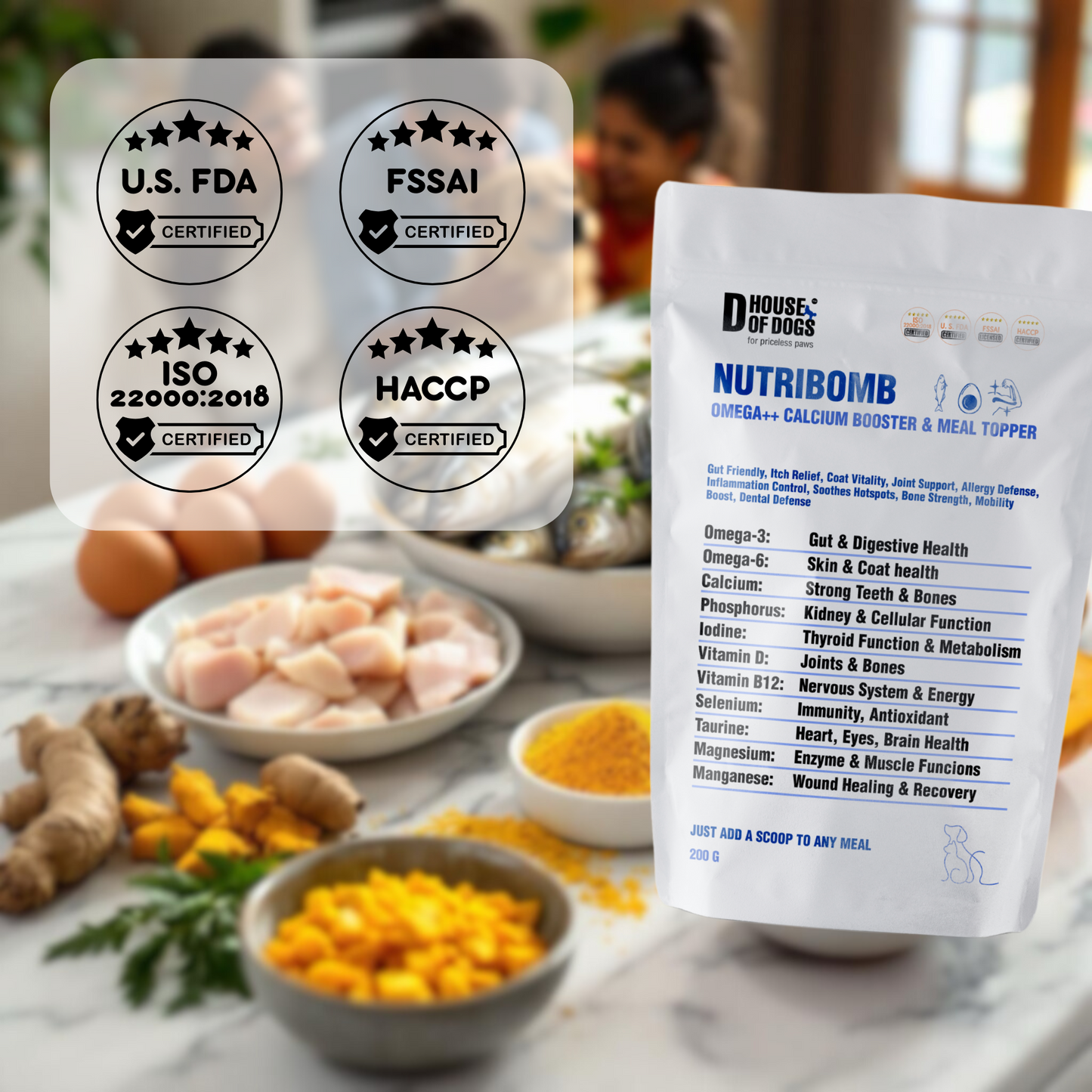 NUTRIBOMB - Fish Omegas, Calcium, Turmeric Meal Topper