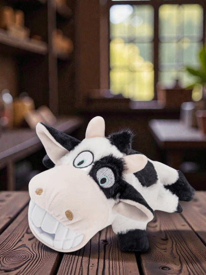 Smiley Teeth Large Plush Pet Toy with Hidden Treat Pocket – Squeaky, Soft & Built for Fun