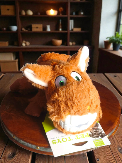 Smiley Teeth Large Plush Pet Toy with Hidden Treat Pocket – Squeaky, Soft & Built for Fun