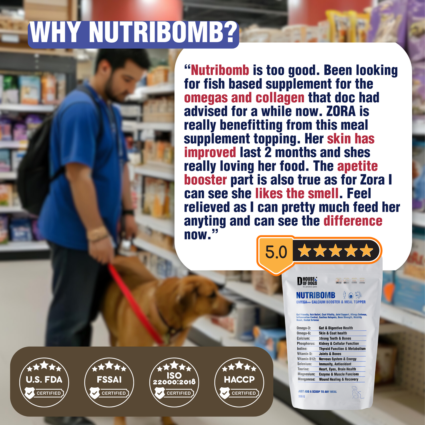 NUTRIBOMB - Fish Omegas, Calcium, Turmeric Meal Topper